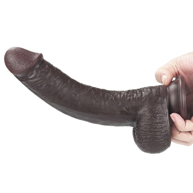 Murzyńskie dildo z dwuwarstwowego materiału 23 cm